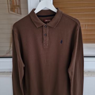 MARLBORO CLASSICS smeđa polo majica dugi rukav (L)