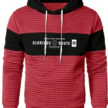 Muška bordo-crna majica s kapuljačom u boji