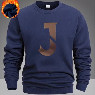 Muška jednoslojna podstavljena debela majica s  printom slova J