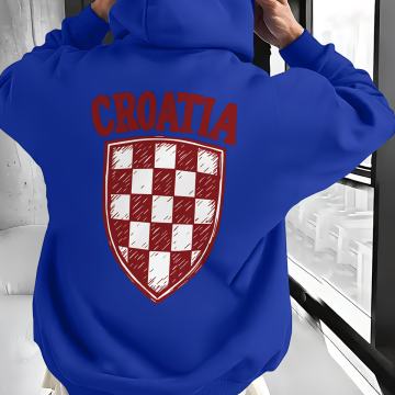 Muška ležerna majica s kapuljačom i uzorkom kariranog hrvatskog štita