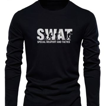 Muška majica dugih rukava od 100% pamuka s natpisom "SWAT"