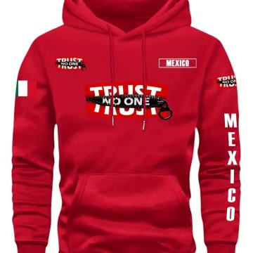 Muška majica s kapuljačom i grafikom meksičke zastave