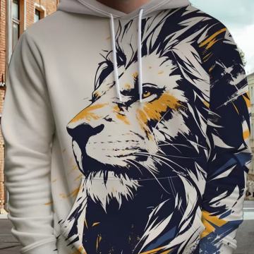 Muška majica s kapuljačom s printom lava