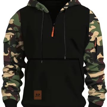 Muška maskirna majica s kapuljačom dugih rukava | Ležeran stil