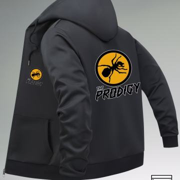 Muška moderna jakna s kapuljačom i amblemom "The Prodigy" - Ležerna