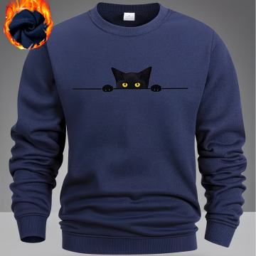 Muška modna majica s printom i uzorkom mačke | Dugi rukavi