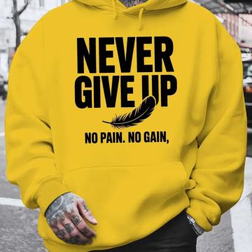 Muška motivacijska majica s kapuljačom "Never give up"