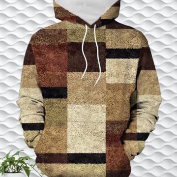 Muška retro majica s kapuljačom i geometrijskim blokovima boja