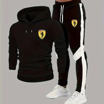 Muški elegantni set od majice s kapuljačom i trenirke