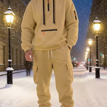 Novi muški jesensko-zimski komplet sportske majice s debelim podstavom