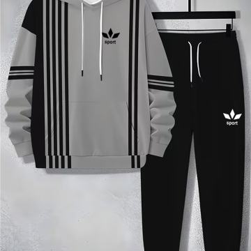 Muški ležerni set majice s kapuljačom i trenirke