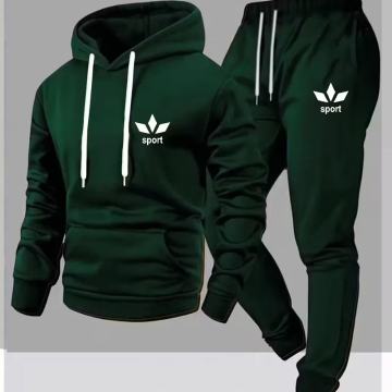 Muški ležerni sportski set od dva dijela - majice s kapuljačom i dugih