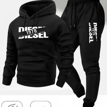 Muški modni set od dva dijela, trenirka s kapuljačom i hlačama, za jes