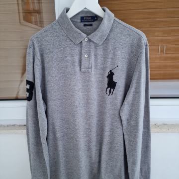 POLO RALPH LAUREN siva polo majica dugi rukav (XL)