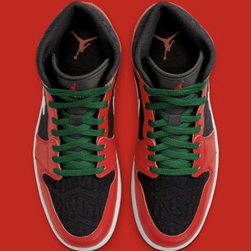Air Jordan 1 Mid "Christmas Tree" Black Red Green