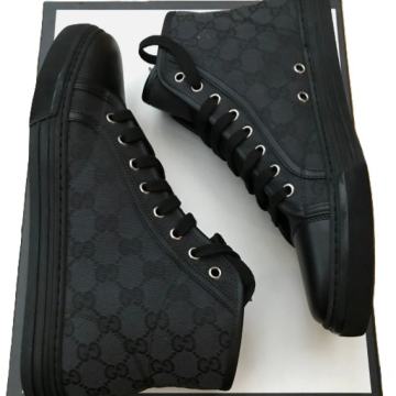 GUCCI High-Top Sneaker tenisice, Piombo Nero GG, 45, Canvas, Monogram
