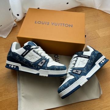 Louis Vuitton Monogram Denim White Blue Trainers