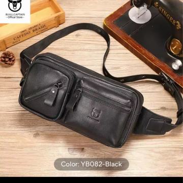 BULLCAPTAIN Muška torba za struk od prave kože, ležerna retro planinar