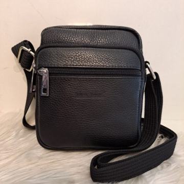 CRNA KOŽNA TORBA 18x15x6