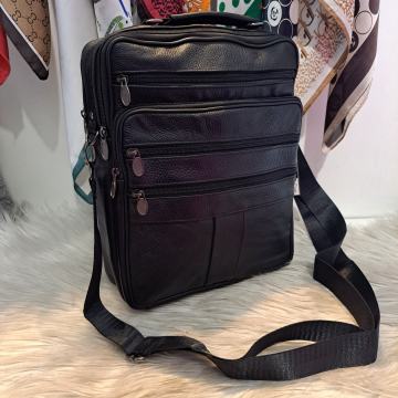 Crna kožna torba 22x26x9