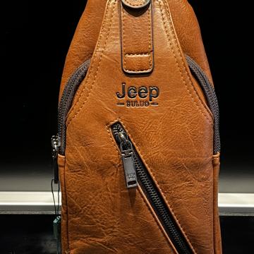 Jeep - KOŽNA VRHUNSKA TORBICA PROTIV KRAĐE -  ZA RUKU / RAME ( SMEĐA )