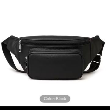 KOŽNA CRNA POJASNA TORBICA ZA STVARI I MOBITEL-ODLIČNA