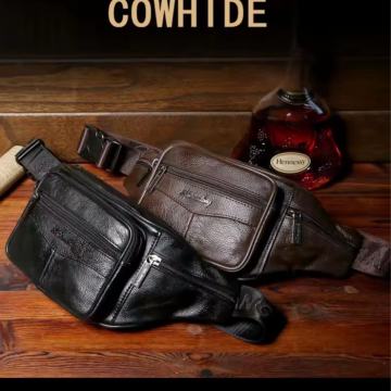 KOŽNA POJASNA TORBICA-SMEĐA-ODLIČNA