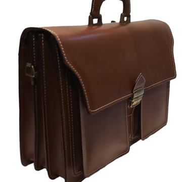Kožna poslovna torba konjak boje 40x28x13