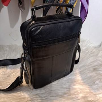 Muška crna kožna torba 20x23x9#1155