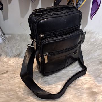 Muška crna kožna torba 20x23x9#1155