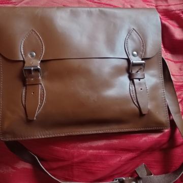 TORBA s preklopom - 37x33cm-koža ručni rad-Boho stil