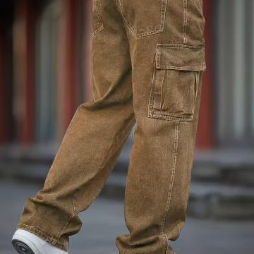 Muške teške traperice, hlače širokih nogavica