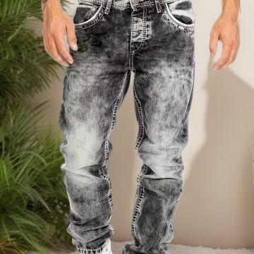 Muške vintage isprane traperice slim kroja - Ležerne traper hlače