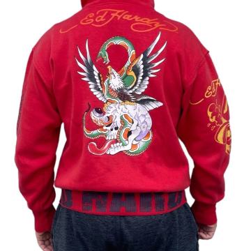 Ed Hardy crvena dukserica jopca jopa nova praktično L mosko zenska