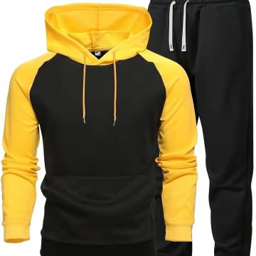 Muška crno-žuta trenirka s kapuljačom,gornji i donji dio