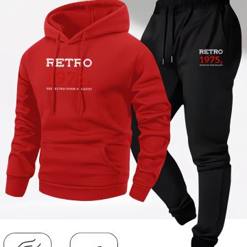 Muška ležerna trenirka s kapuljačom i vintage printom iz 1975.