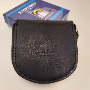 Kožni etui za kovanice crni