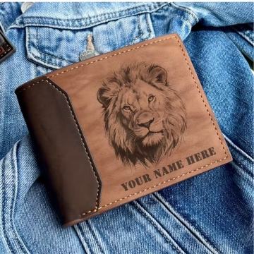 Muški kratki novčanik od PU kože s prilagodljivim imenom,višenamjenski