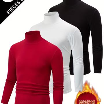 3 komada muških termo dolčevita s dugim rukavima i visokim ovratnikom