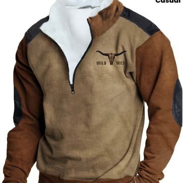 Novi  flanelski pulover s dugim rukavima i stojećim