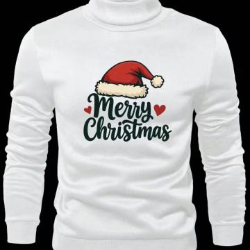 Muški božićni pulover - pulover dugih rukava s visokim ovratnikom