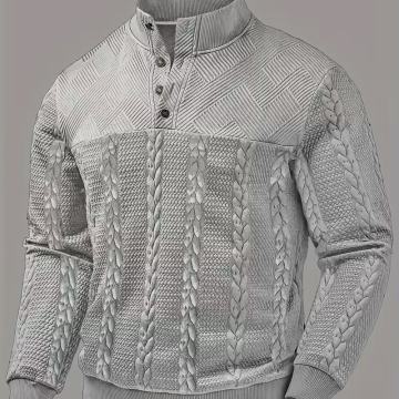 Muški Henley pulover dugih rukava