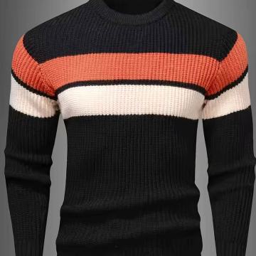 Muški ležerni džemper s okruglim izrezom u boji