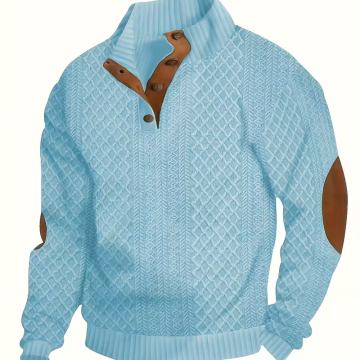 Muški ležerni Henley pulover dugih rukava