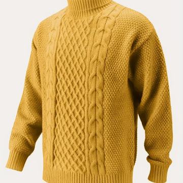 Muški ležerni pleteni džemper s visokim ovratnikom