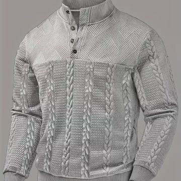 Muški mekani rastezljivi pulover na kopčanje