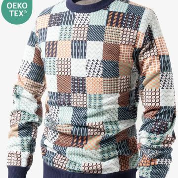 Muški mekani višebojni karirani džemper