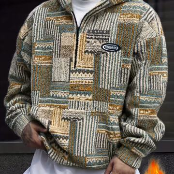 Muški moderni pulover s kapuljačom i patentnim zatvaračem