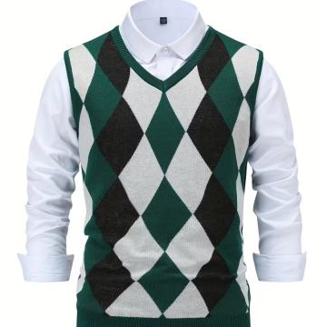Muški pleteni džemper bez rukava