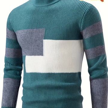 Muški topli pleteni pulover za jesen i zimu s okruglim izrezom